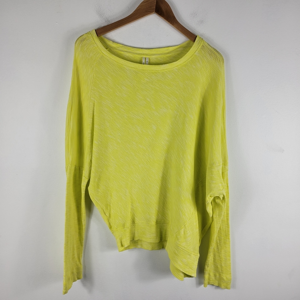 Anthropologie Micro Ribbed Drop Shoulder Asymmetric Hem Tee